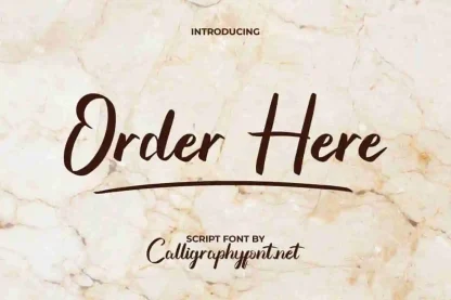 Order Here Calligraphy Font by CalligraphyFonts.net