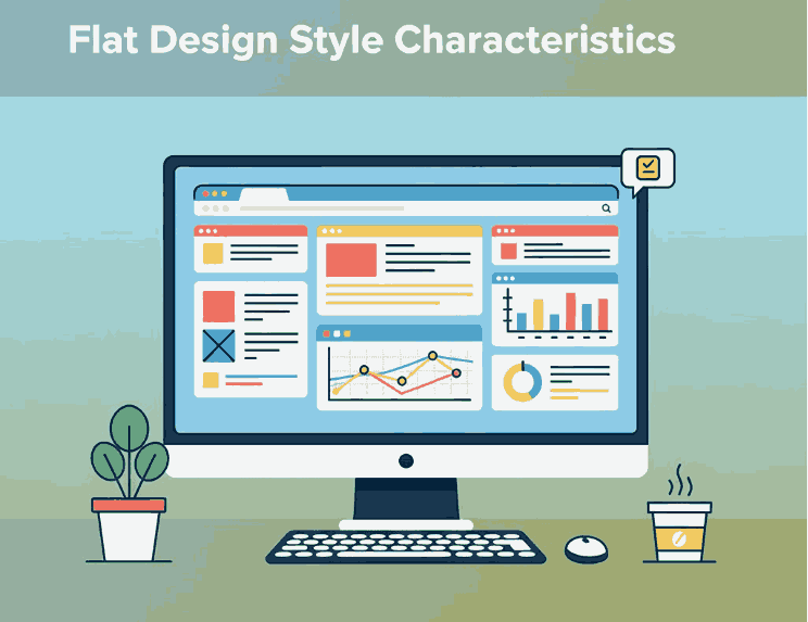 Flat Design Style Characteristics